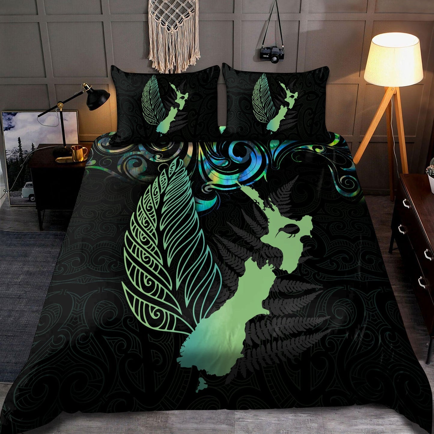 New Zealand Aotearoa Maori And Fern Bedding Set NTN12062101