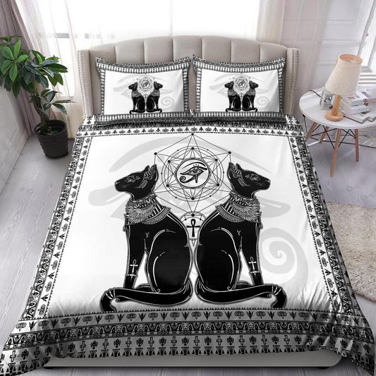 Couple Cats Ancient Egyptian Mythology Culture Bedding set