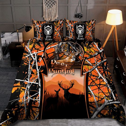 Orange Deer Hunting Bedding Set No3