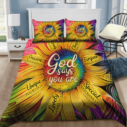 Jesus-Sunflower God Say You Are Bedding Set