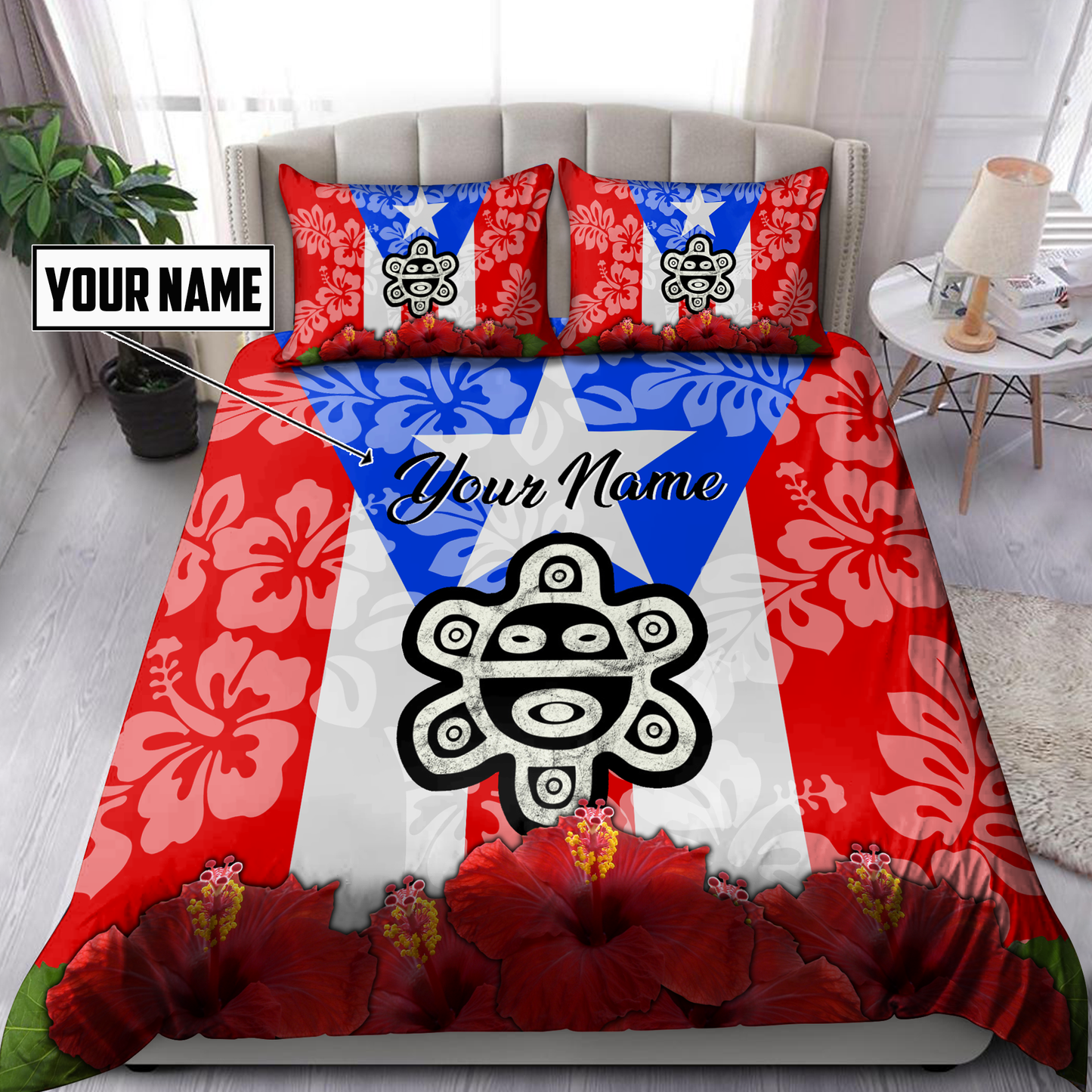 Customize Name Puerto Rico Bedding Set