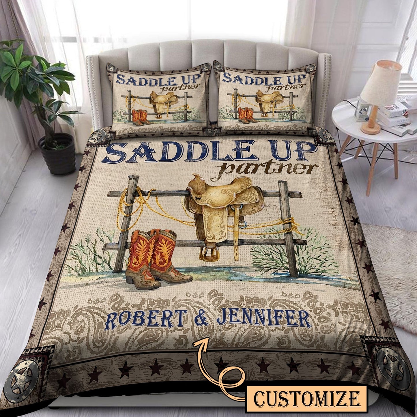 Personalized Name Rodeo Bedding Set Saddle Up Partner