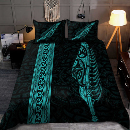 Maori Silver Fern Turquoise Aotearoa Bedding Set AM15072104.S2