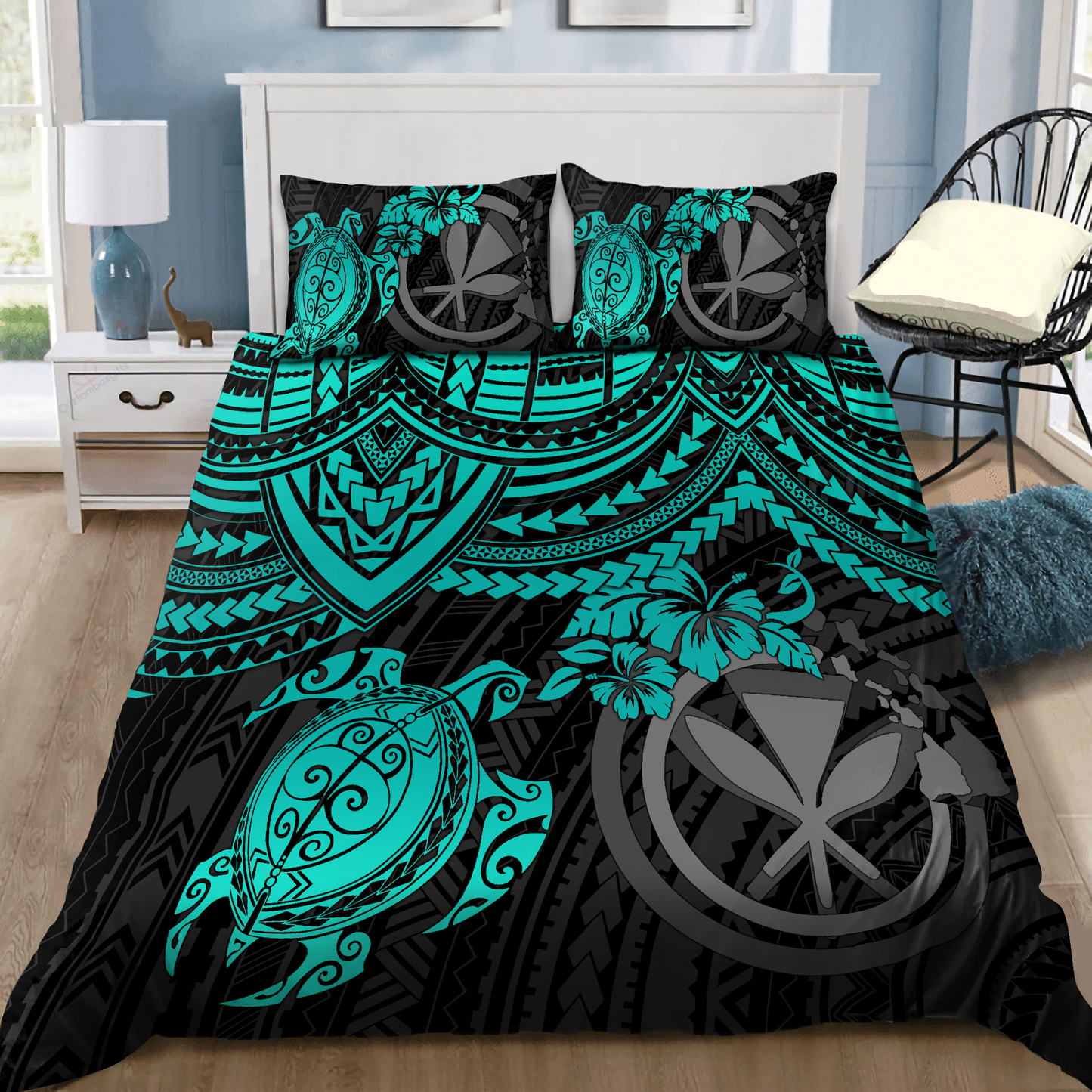 Kanaka Maoli (Hawaiian) Polynesian Turtle Bedding Set