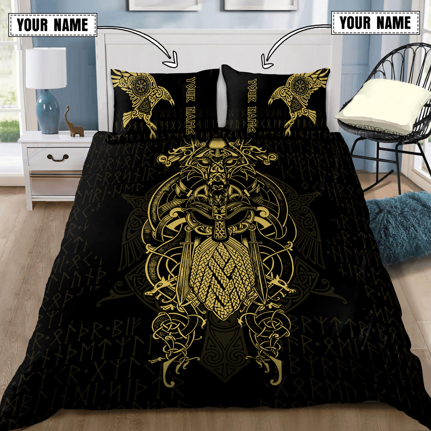 Premium Raven Of Odin 3D All Over Printed Bedding Set