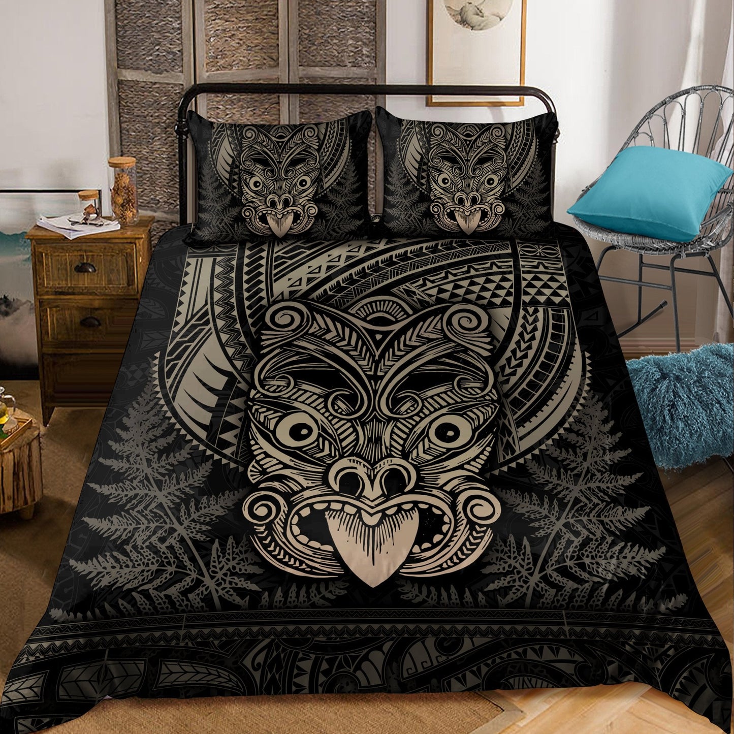 Maori Haka Dance Brown Bedding Set TN TNA15072101.S3