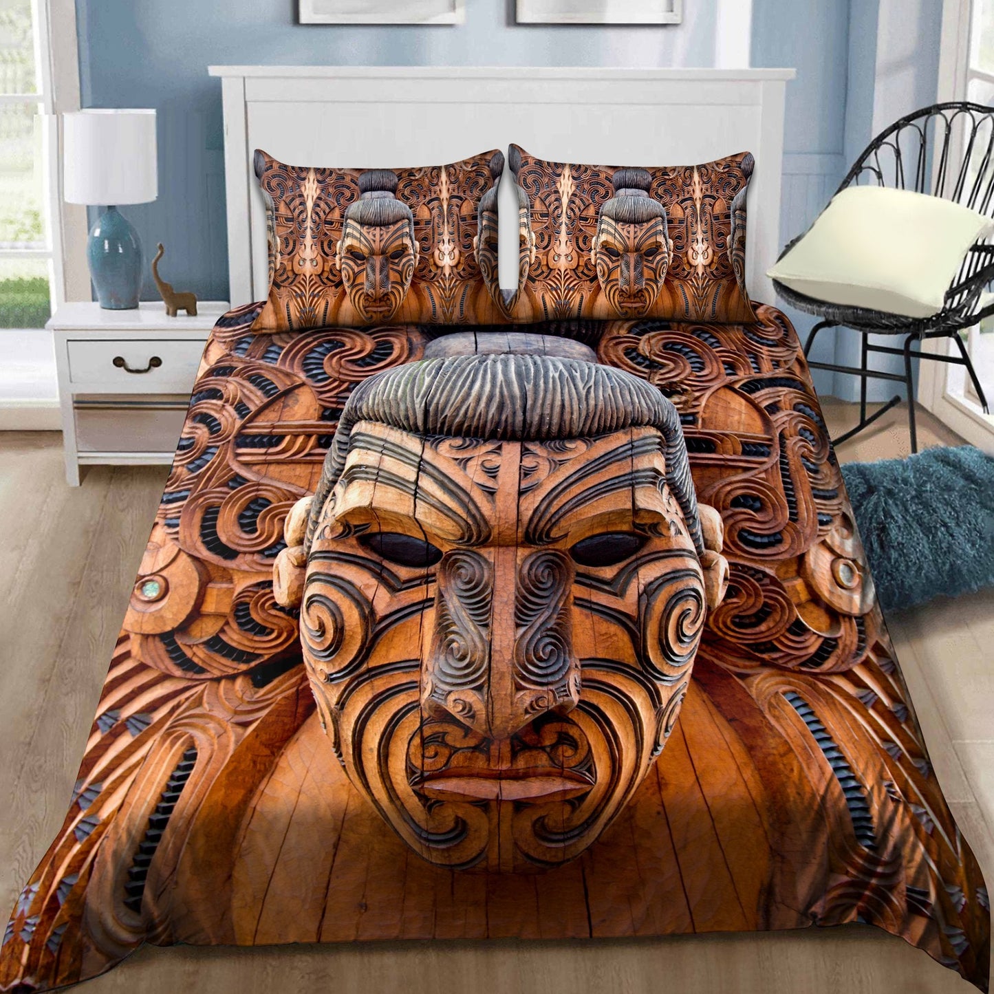Carved Maori Wood 3D Bedding Set No 2 TNA17072102