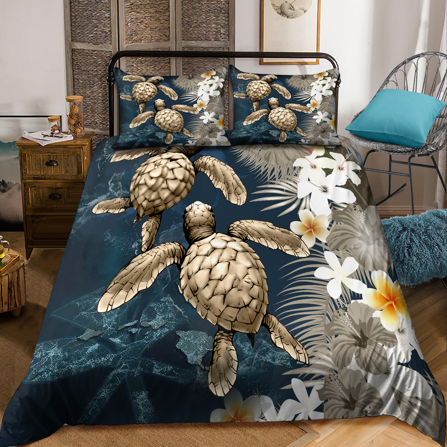 Kanaka Maoli (Hawaiian) Polynesian Turtle Bedding Set