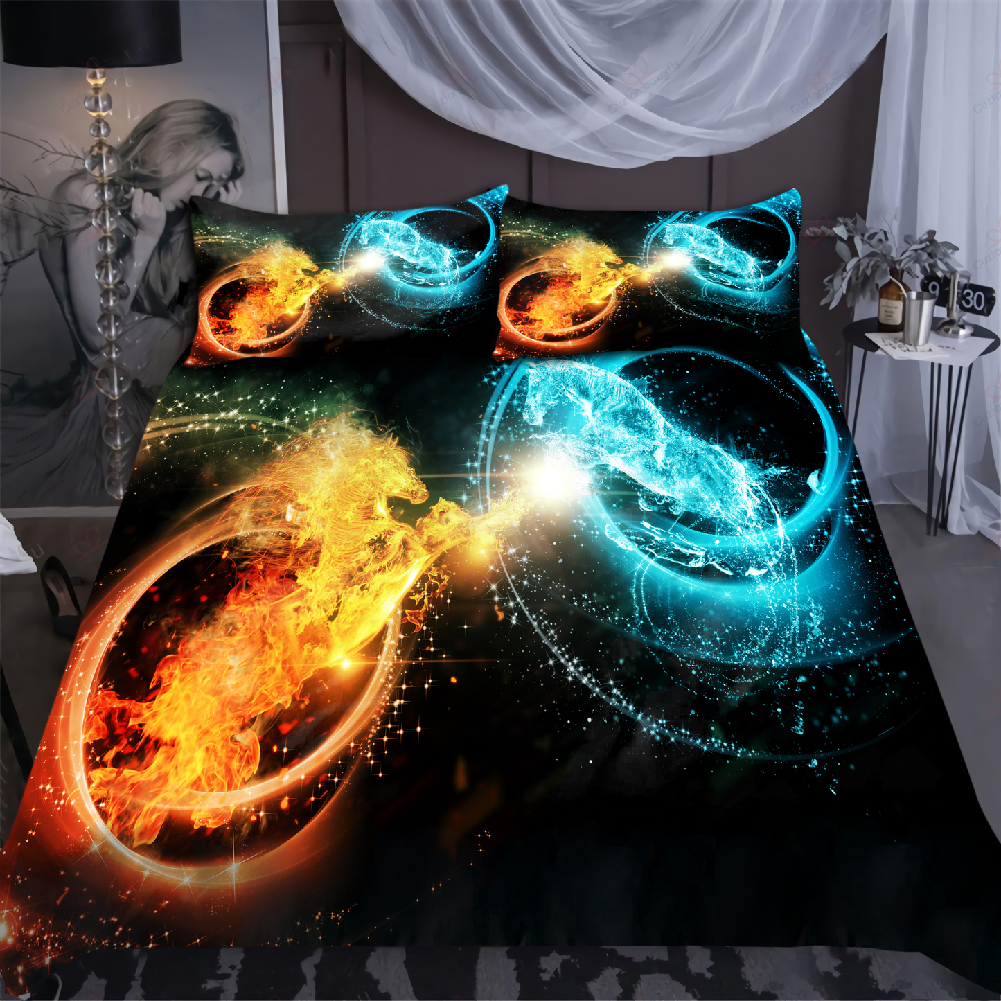 Fire and Water Horse 3D All Over Printed Bedding Set