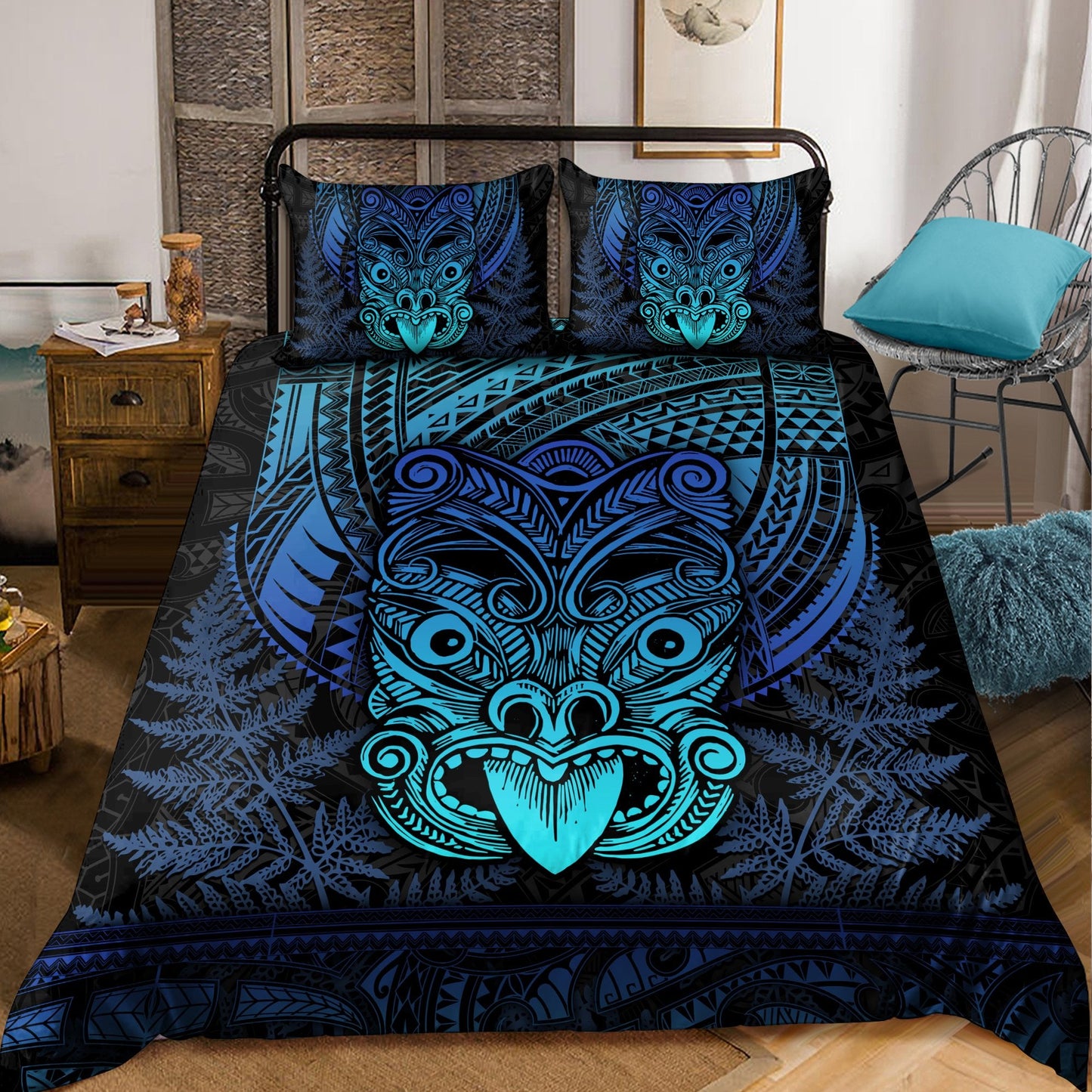 Maori Haka Dance Blue Bedding Set TNA15072101