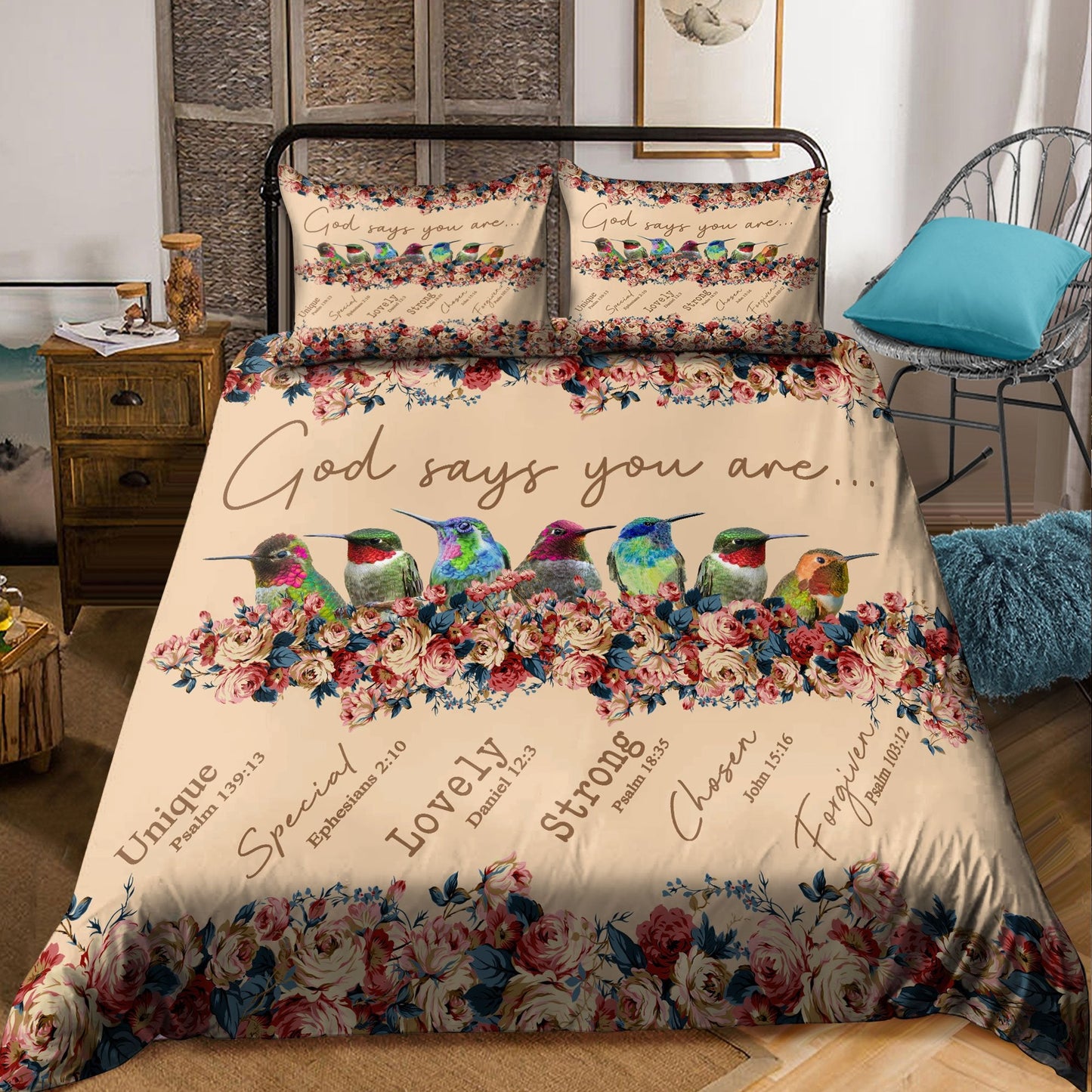 Hummingbird Art Bedding Set
