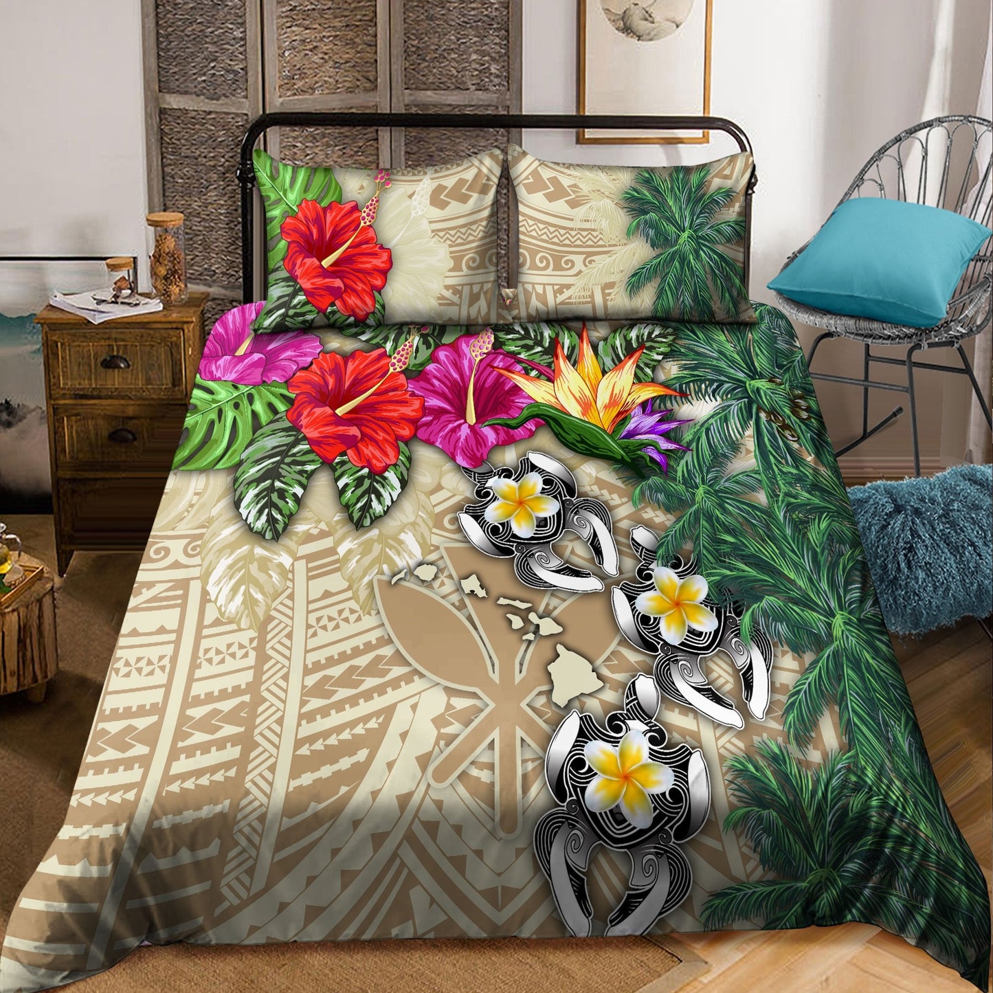 Kanaka Maoli (Hawaiian) Polynesian Bedding Set