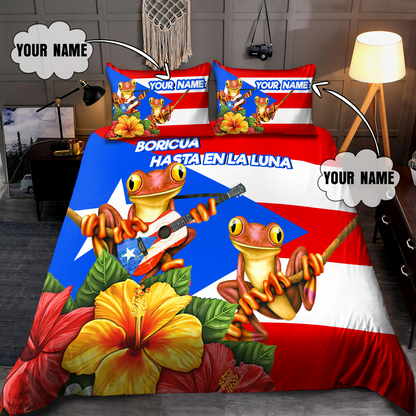 Customize Name Maga Coqui Puerto Rico Bedding Set