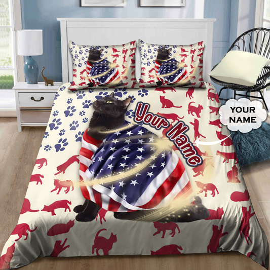 Customize Name Black Cat Bedding Set TNA15052103