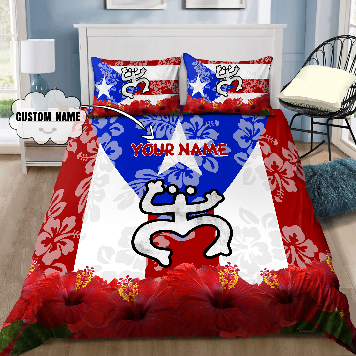 Customize Name Puerto Rico Bedding Set SN07052102