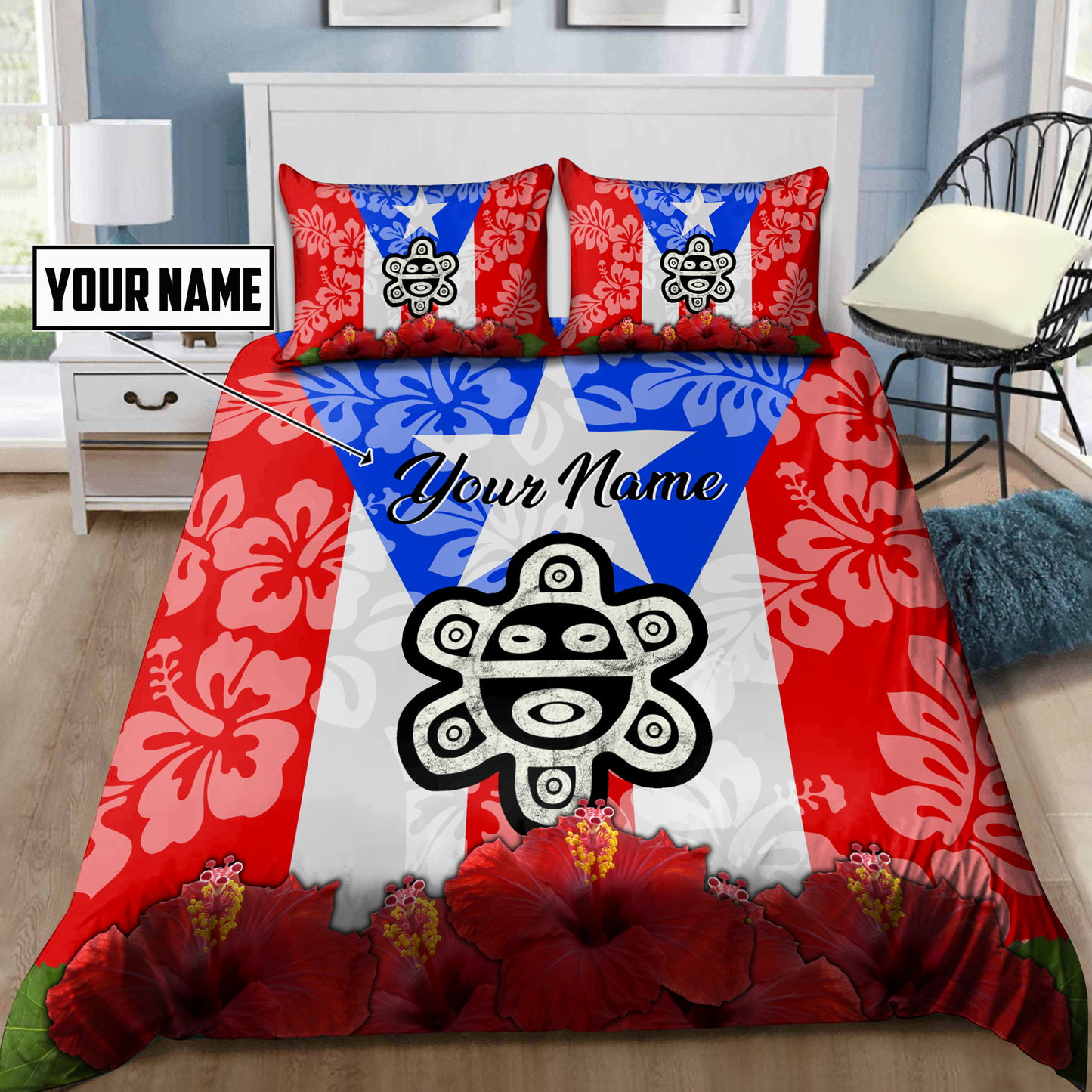 Customize Name Puerto Rico Bedding Set