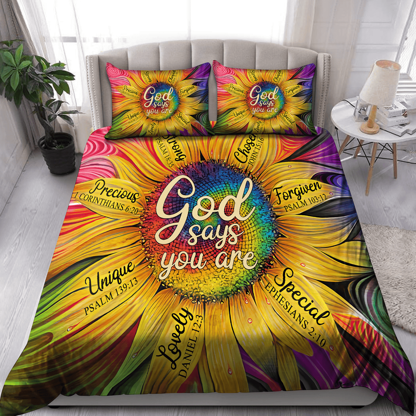 Jesus-Sunflower God Say You Are Bedding Set