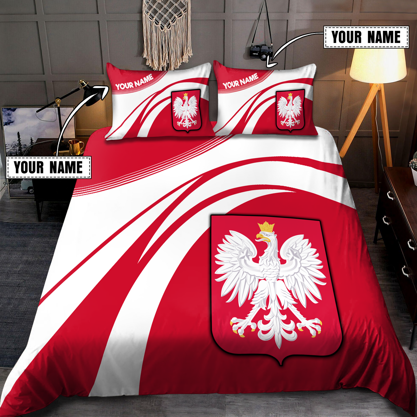 Customize Polska 3D all over printed bedding set