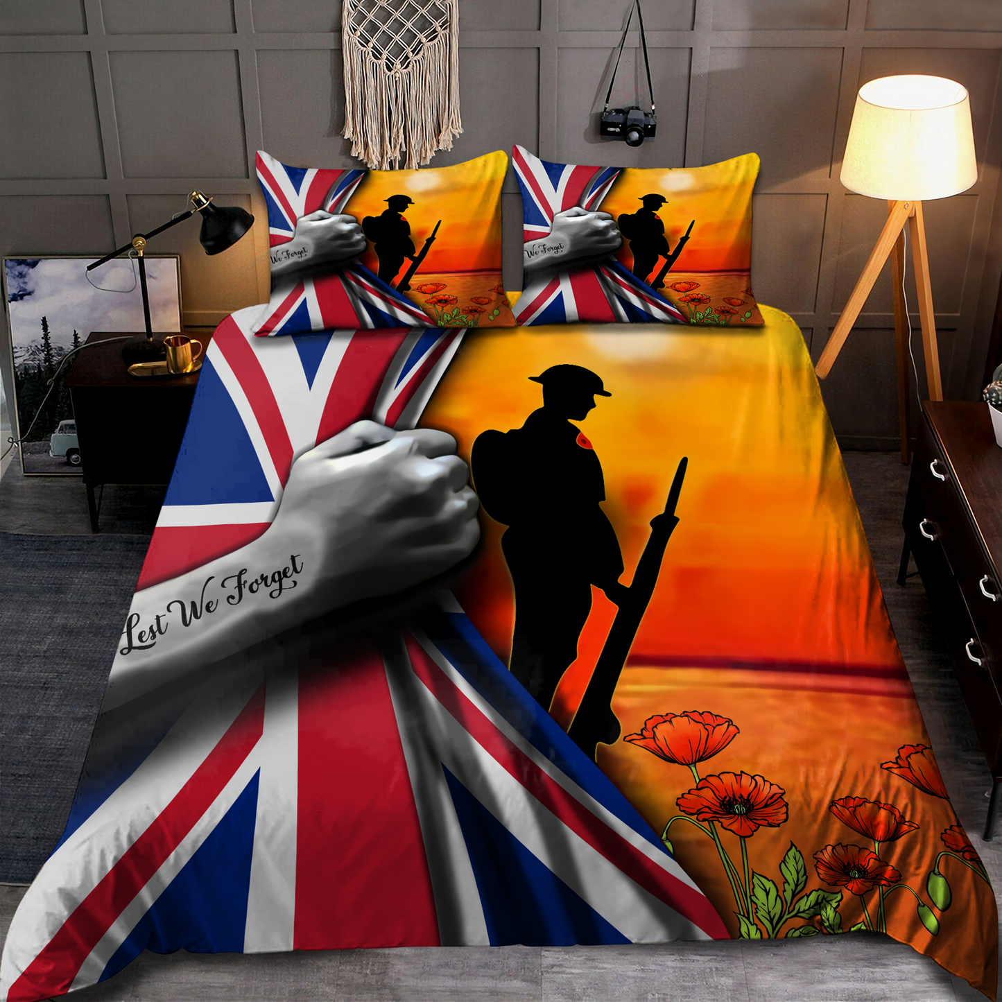 Lest we forget UK Veteran Bedding set