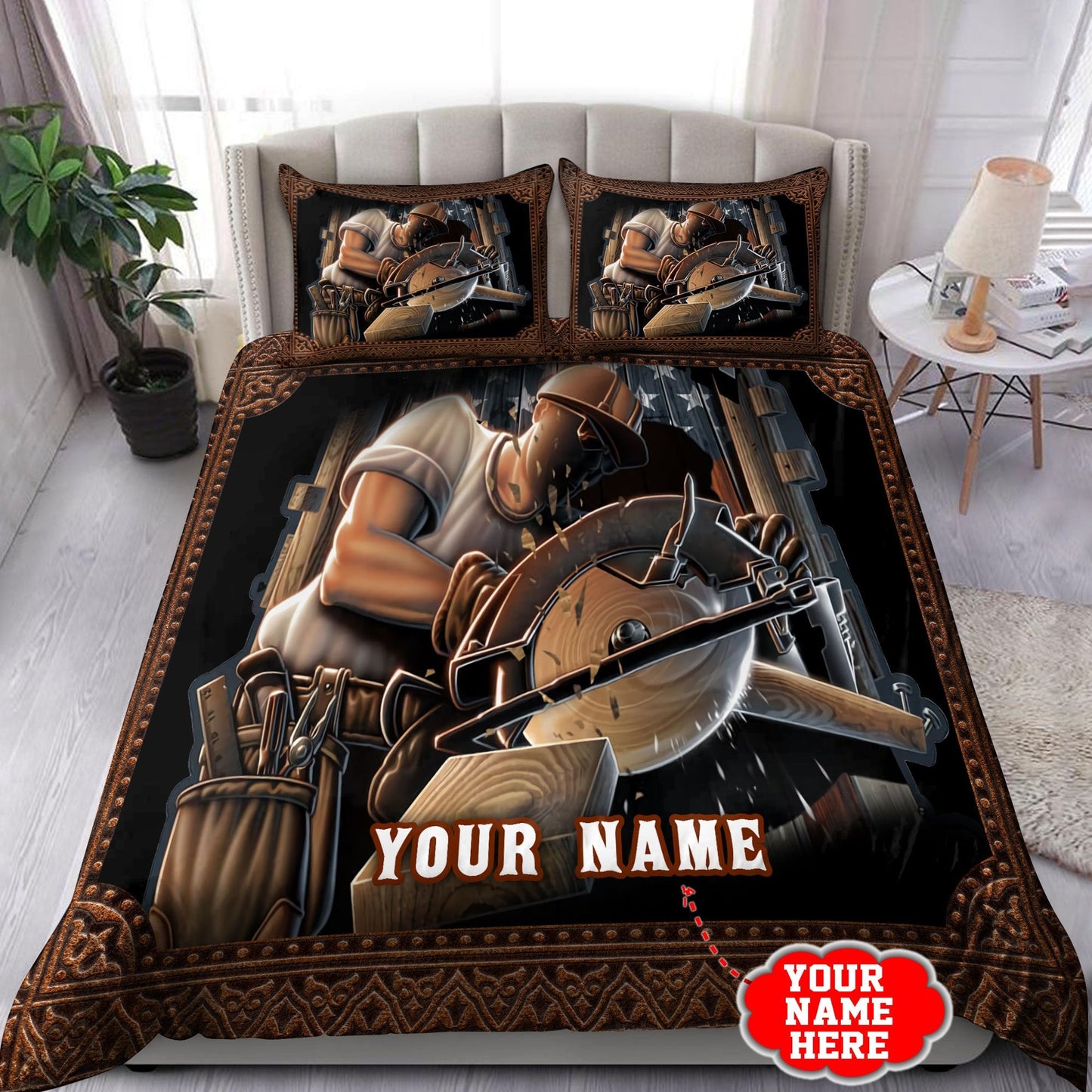 Personalized Name Carpenter Bedding Set