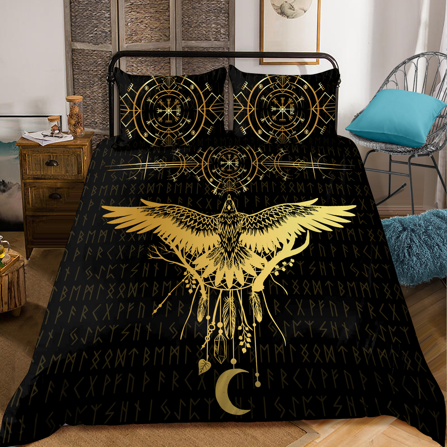 Premium Viking Gear Viking Bedding Set - Raven