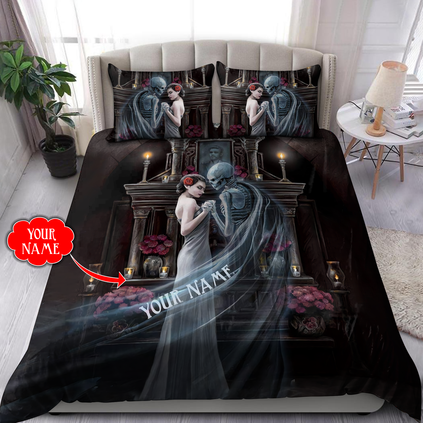 Customize Name Skull Bedding Set DQB08052103