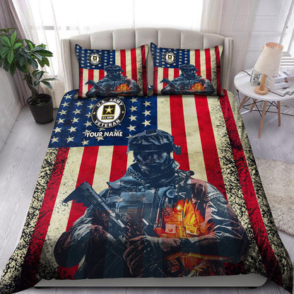 Custom Bedding For United States Army Veteran  3D Design Bedding Set