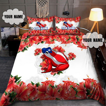Customize Name Coqui Puerto Rico Bedding Set