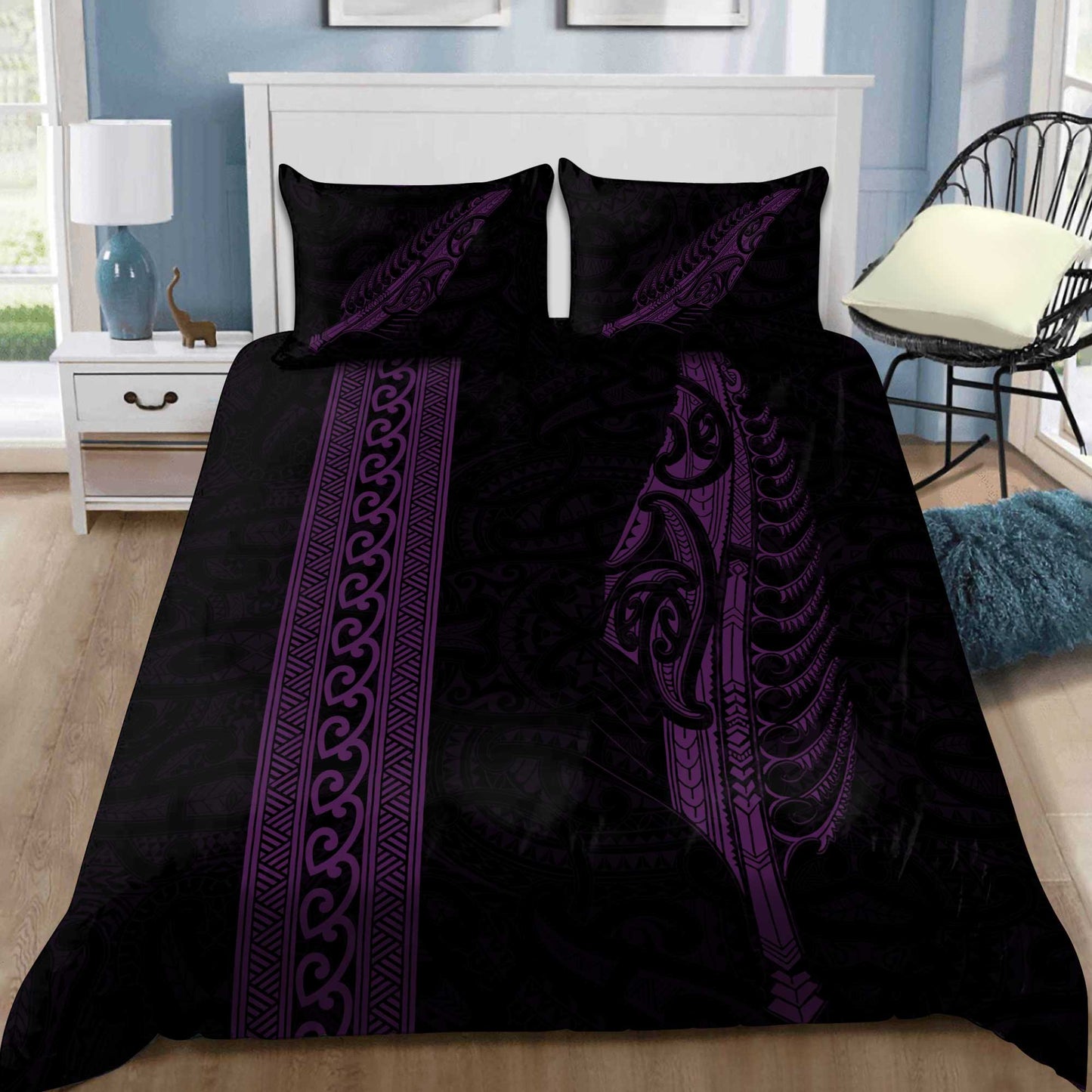 Maori Silver Fern Purple Bedding Set AM15072104.S1