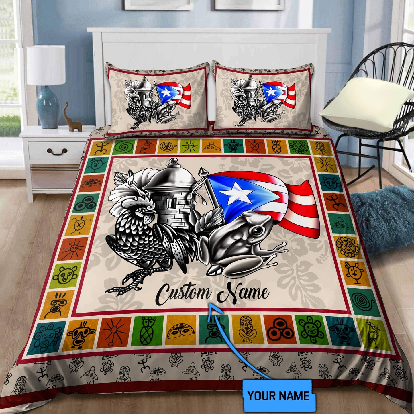 Customize Name Puerto Rico Bedding Set