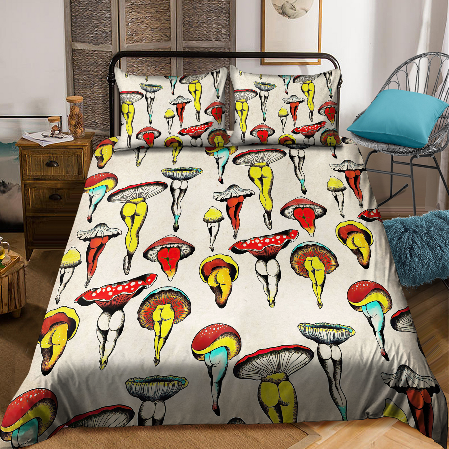 Sexy Hippie Mushroom 3D All Over Printed Bedding Set