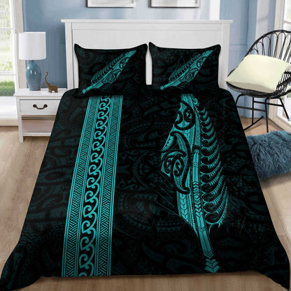 Maori Silver Fern Turquoise Aotearoa Bedding Set AM15072104.S2