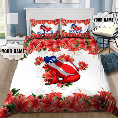 Customize Name Coqui Puerto Rico Bedding Set