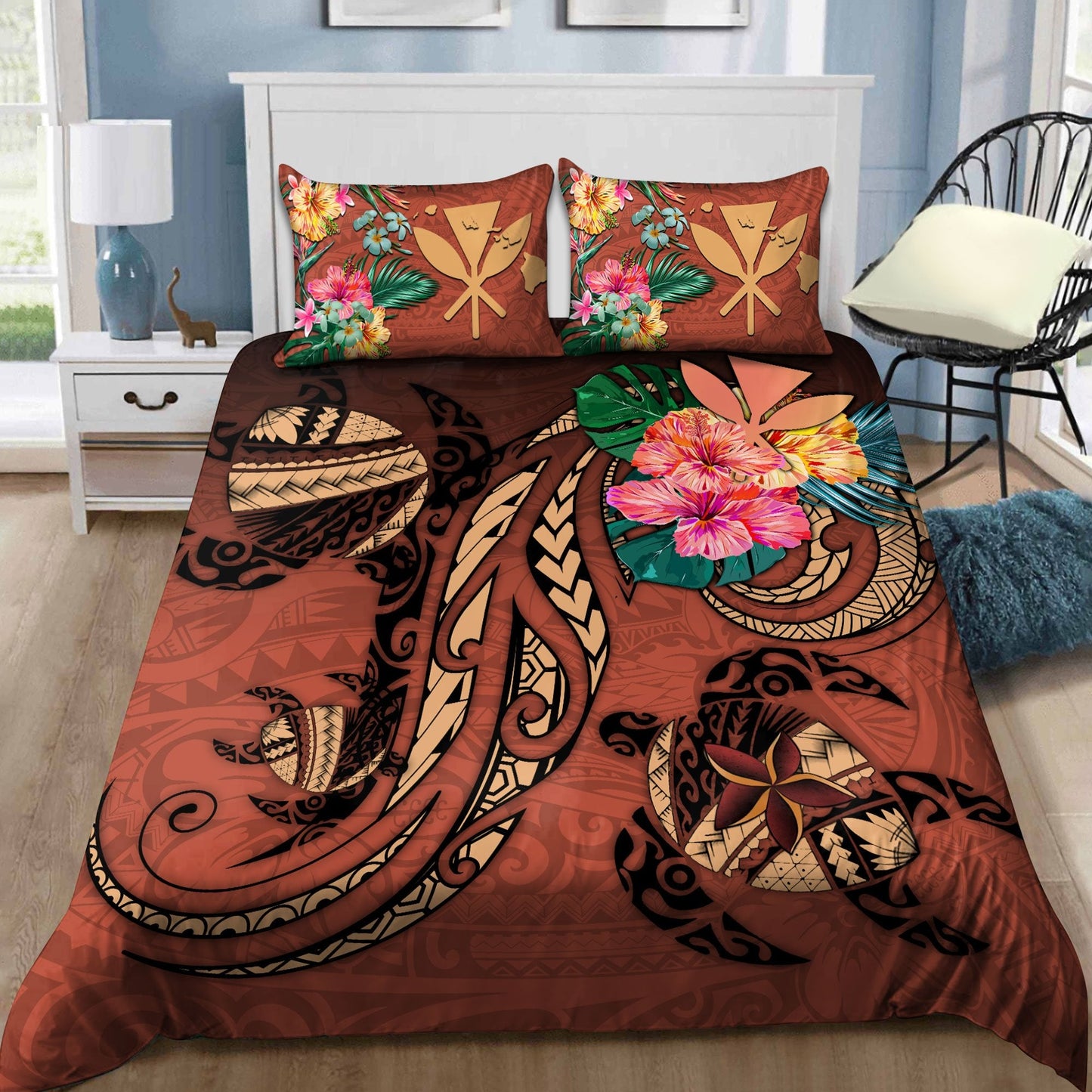 Kanaka Maoli (Hawaiian) Polynesian Turtle Bedding Set
