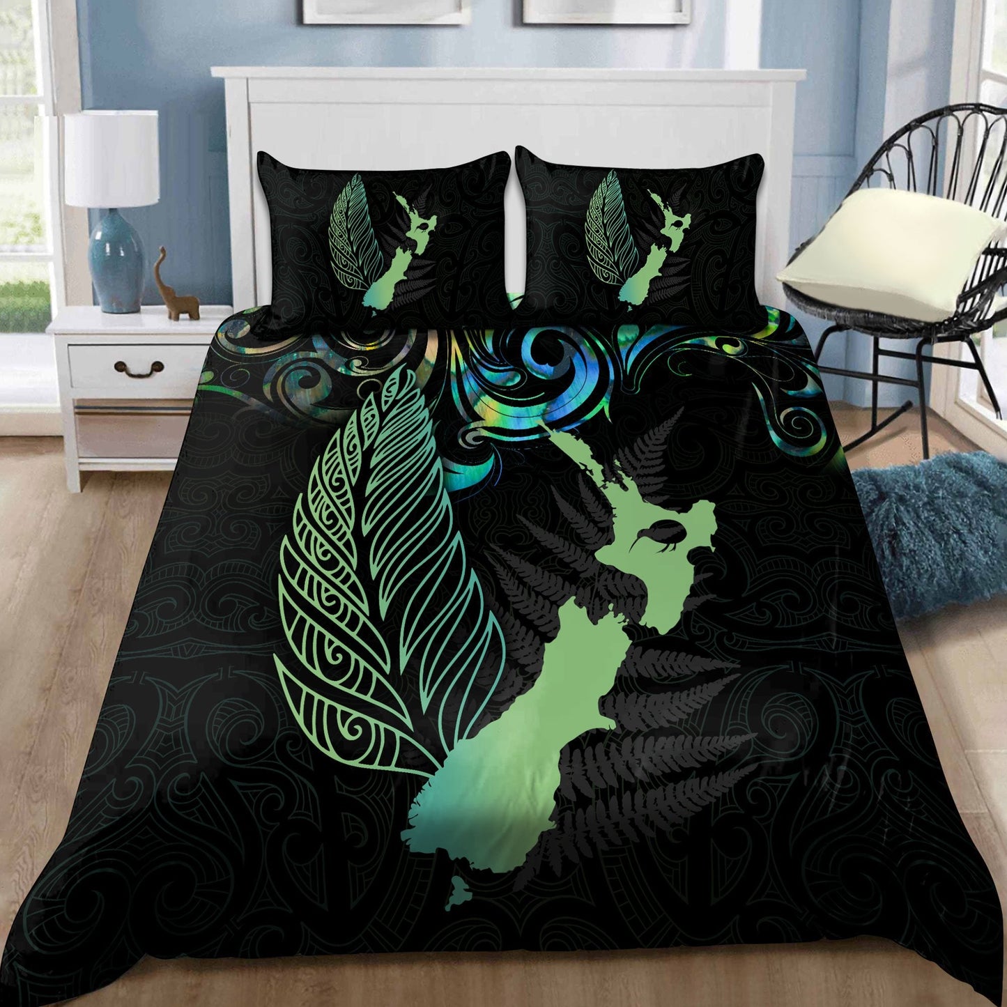New Zealand Aotearoa Maori And Fern Bedding Set NTN12062101