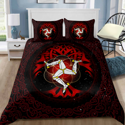 Celtic culture Triskelion Triple Red pattern 3D print Bedding Set