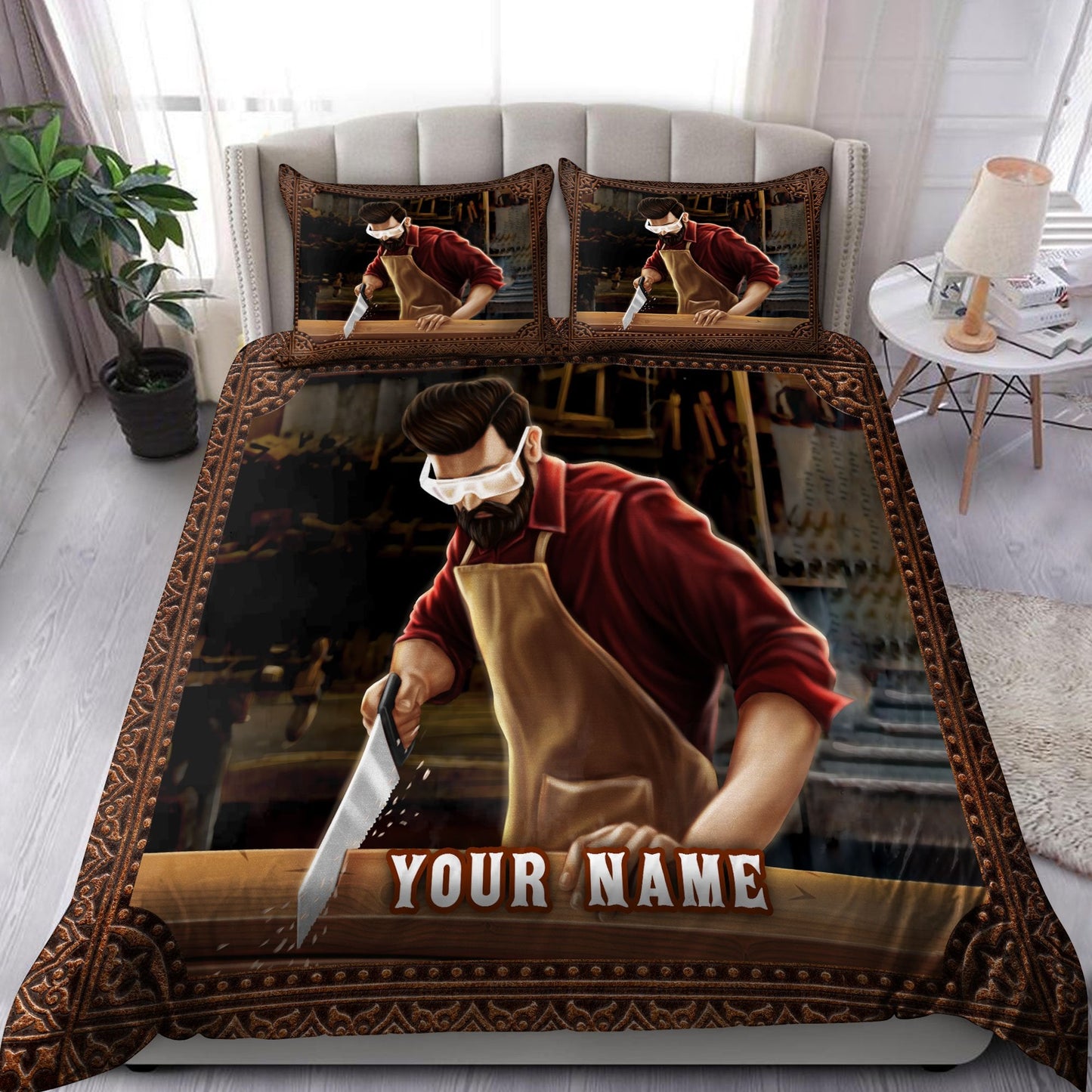 Personalized Name Carpenter Bedding Set Ver 2