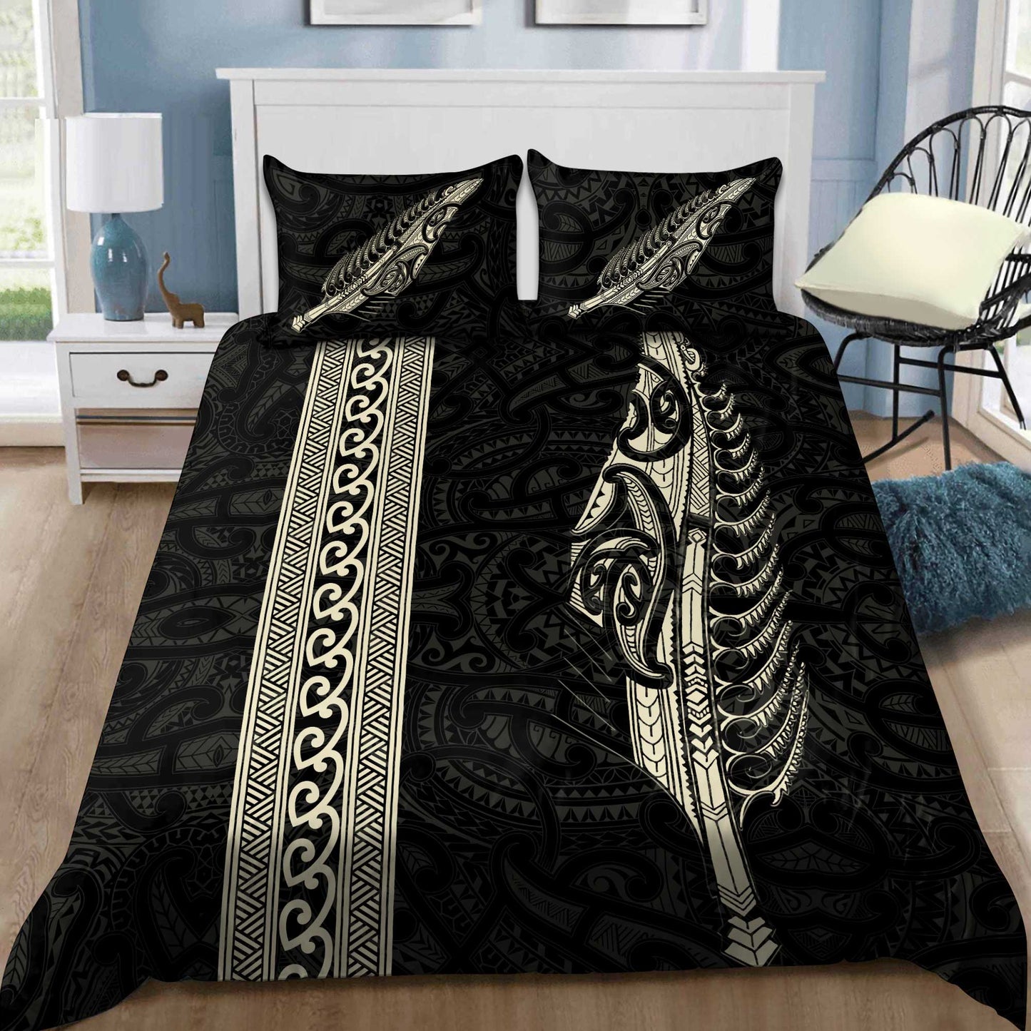 Maori Silver Fern Gold Bedding Set AM15072104
