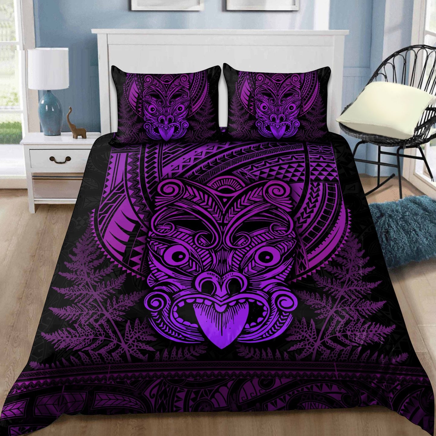 Maori Haka Dance Purple Bedding Set TN TNA15072101.S1