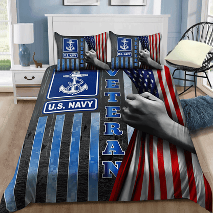 US Navy Veteran Bedding Set Proud Military