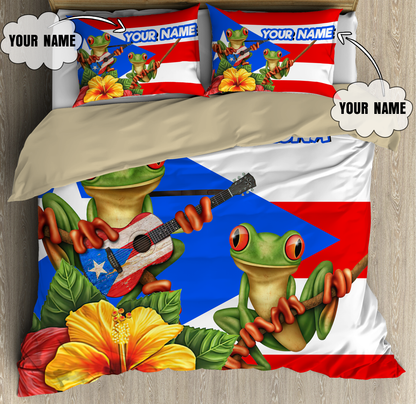 Customize Name Coqui Puerto Rico Bedding Set