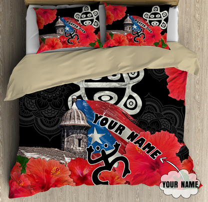 Customize Name Sol Taino Puerto Rico Bedding Set