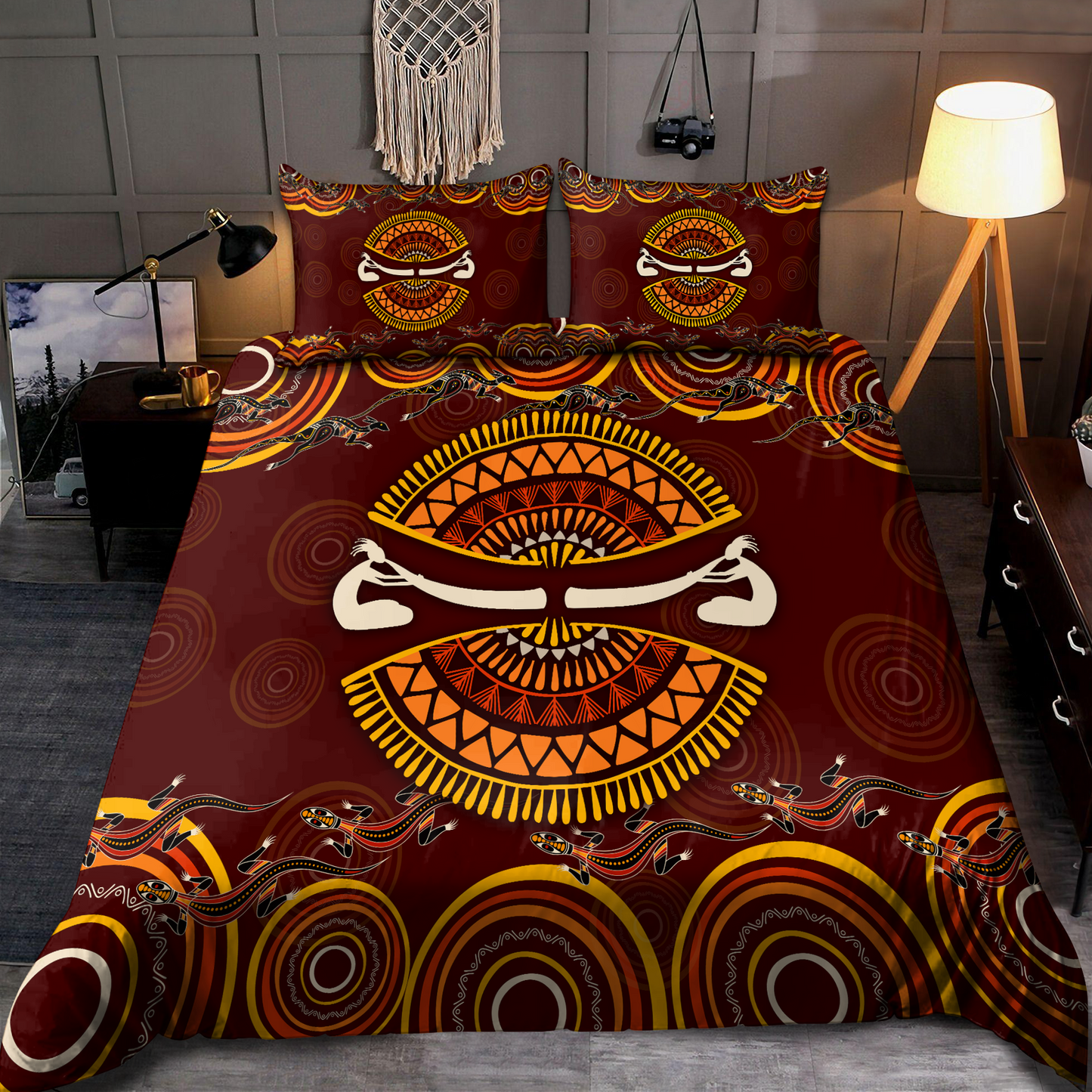 Aborignail Didgeridoo Australia Culture art Bedding set