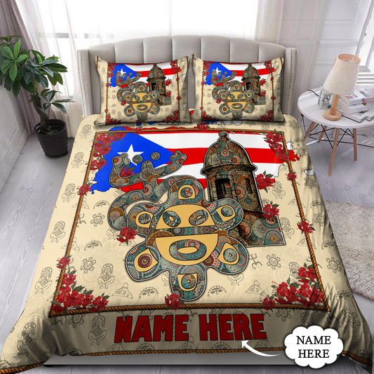 Customize Name Puerto Rico Bedding Set