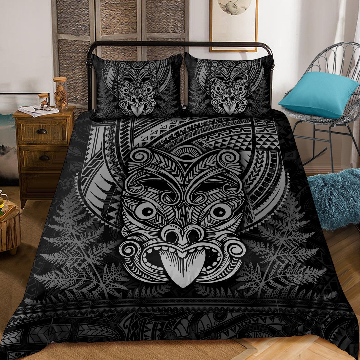 Maori Haka Dance Black Bedding Set TN TNA15072101.S2
