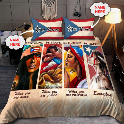 Customize Name Beautiful Girls Puerto Rico Bedding Set
