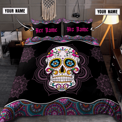 Customize Name Sugar Skull Bedding Set