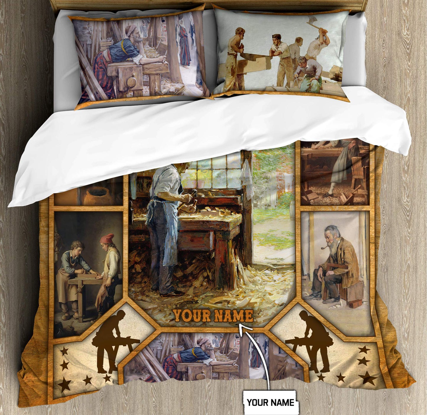 Personalized Name Carpenter Bedding Set Carpenter Art