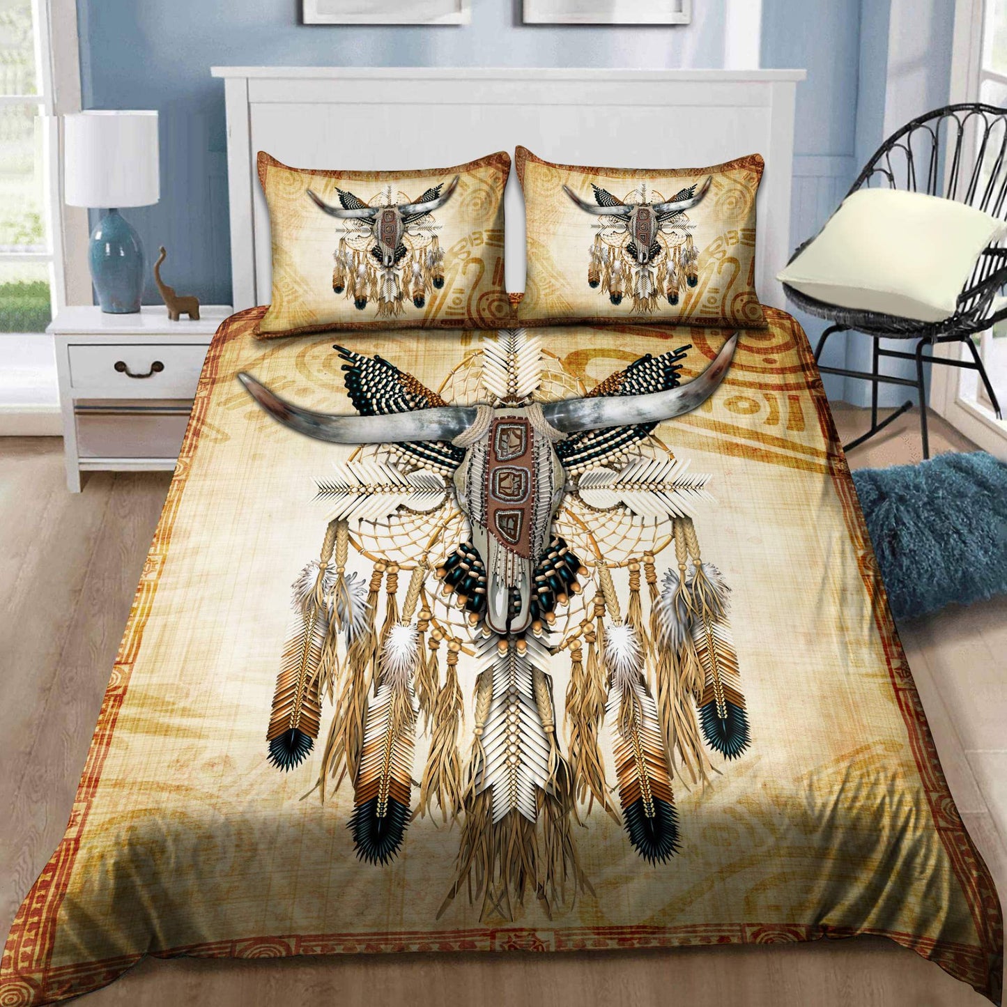 Native American Wolf 3D All Over Printed Bedding Set