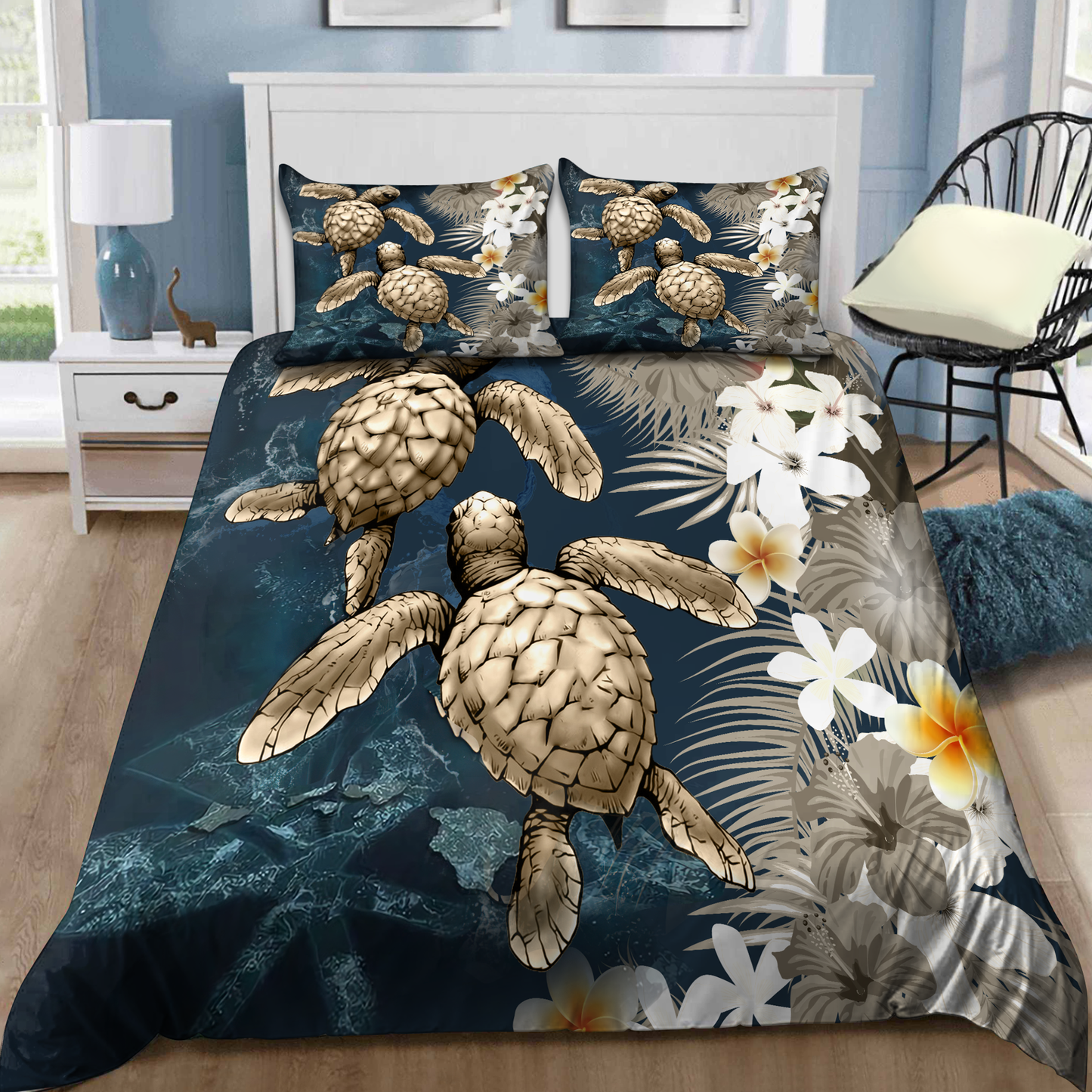 Kanaka Maoli (Hawaiian) Polynesian Turtle Bedding Set
